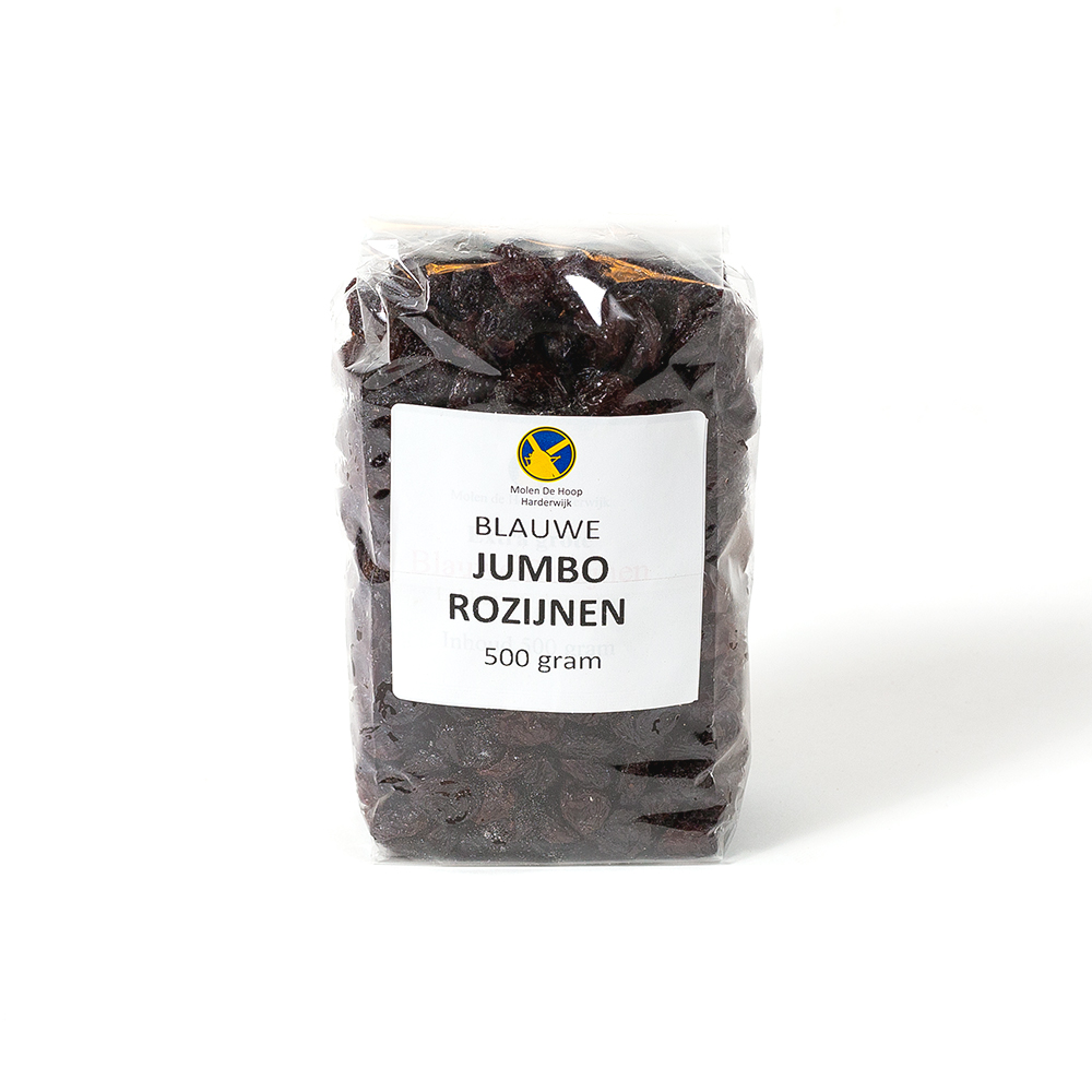 Blauwe jumbo rozijnen 500 gram