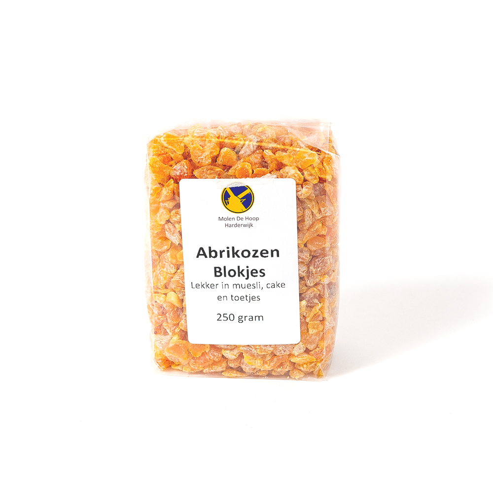 Abrikozen blokjes 250 gram